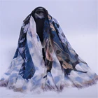High Quality Feather Print Polyester Scarf for Summer