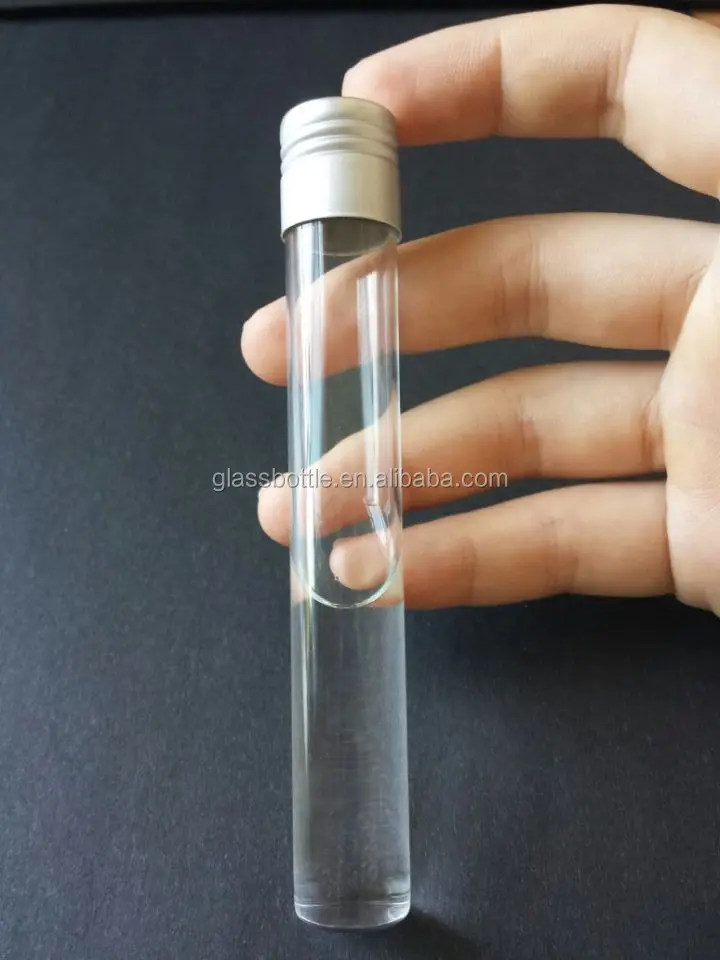 15ml Clear Test Tube Glass Bottles With Aluminum Screw Cap Lid Buy