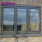 Sun Frame Best storm resistance designs aluminum hollow glass casement window