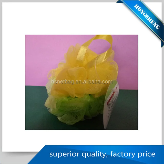 new arrival crumple body shower sponge mesh bath pouf