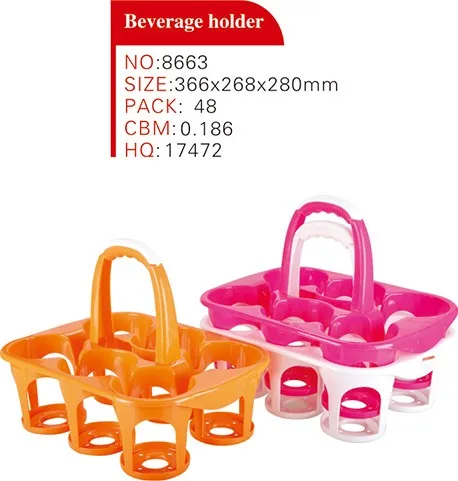 Plastic PP beer cans beverage holder beer cans refrigerator organizer