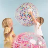 Size 36 inch Giant clear balloon Birthday party wedding decoration multicolor confetti balloon