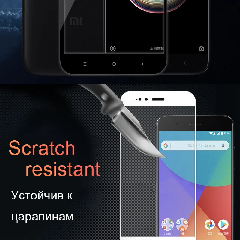 Tomkas Tempered Glass For Xiaomi mi A1 5X Screen Protector Full Cover Screen Protection Film For Xiaomi mi A1 5X Glass           (2)