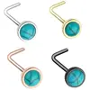 Turquoise 20G Nose Ring L-Shape Stud Nose Piercing