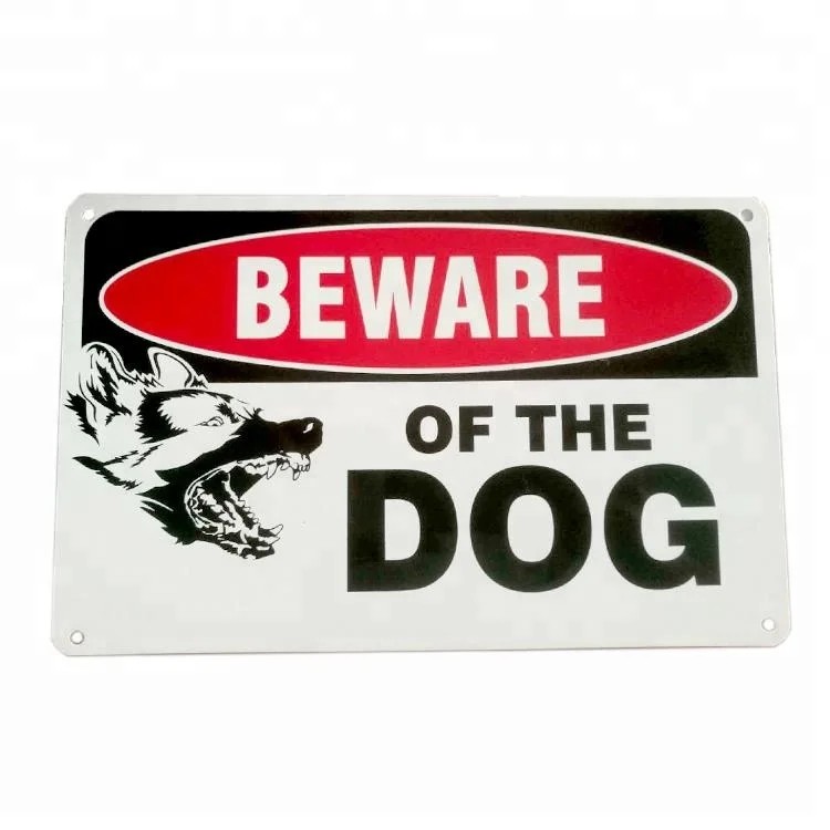 مضحك دوبيرمان Pinscher حذار الكلب تحذير علامة معدنية