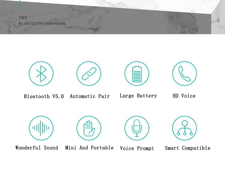 2019 Wireless Earbuds Rose Gold TWS True Wireless Two - ear Stereo Music Blue tooth 5.0 Earphone Headphone - ANKUX.COM