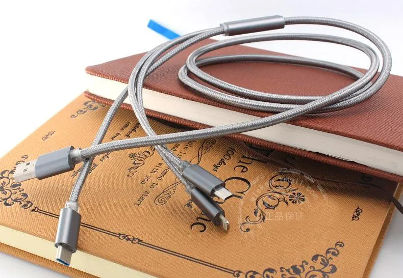 New Design 3 in 1 Cable Micro USB Type C Charger Cable Multi Charging Port - ANKUX.COM