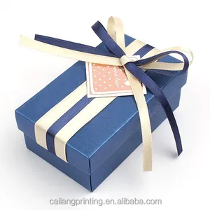 style chocolate paper box with ribbon and tag elegant lid and