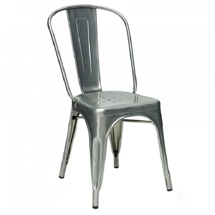 Venta al por Mayor moderno de estilo industrial de metal Vintage silla apilable de hierro Silla de metal