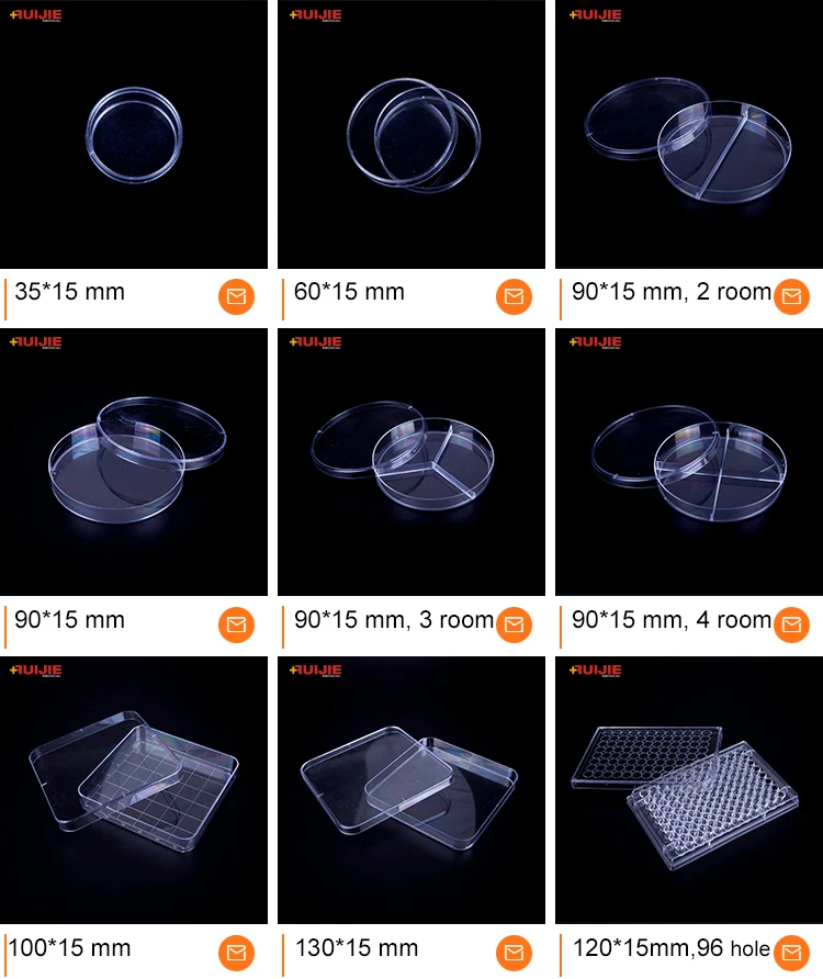 100mm plastic petri dishes