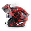 material bluetooth motorcycle helmet Built-in Bluetooth Motorcycle helmet Double Lens Modular Casco Capacetes Soman 955-BT