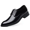 Man Classic Pointed Toe Dress Shoes Formal Leather Derby Shoe Black Oxford for Business Casual Daily