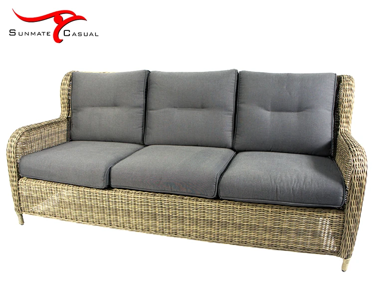 Deep Seating Luxury Classic Outdoor Furniture Garden Patio Rattan Wicker Sofa Set with Coffee Table