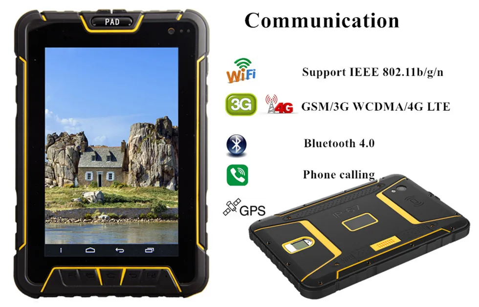 7inch factory rugged Tablet barcode scanner with android 9 os NFC RFID reader 4G RAM 64G ROM 13MP Camera IP67 waterproof