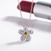 S925 sterling silver necklace gold floret collarbone chain female Japan and South Korea temperament pendant hot style silver jew