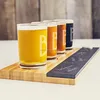 Terrific personalized bamboo and slate craft beer tasting flight glass with silk screen logo printing
