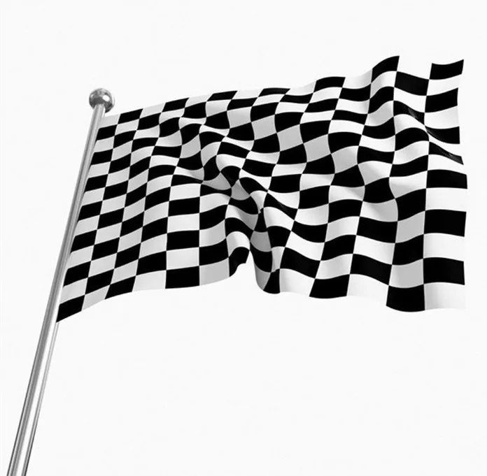 90*150cm blanco y negro a cuadros de la bandera nacional