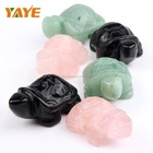 Hand Carved 2" Tortoise Natural Semi-precious Stone Craft Turtle Statue for Home Decoration