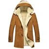 2019 Real Sheep Skin warm winter coat men long fur mens leather coat