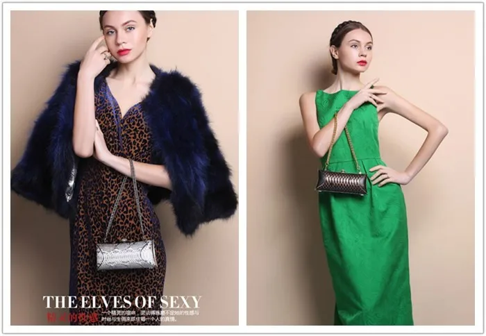 Luxury elegant real python snake skin women evning clutch bag_7