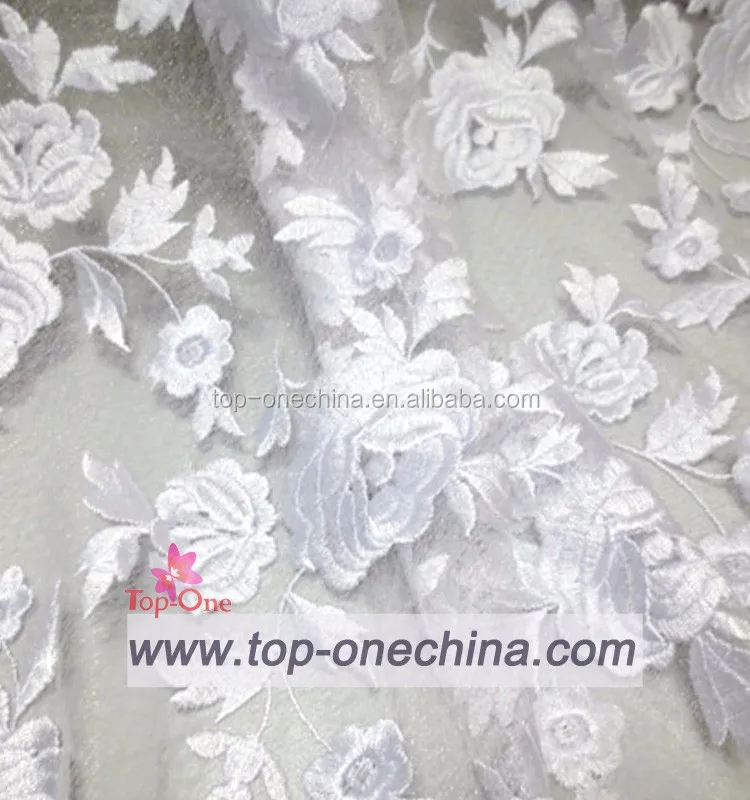 white tulle lace fabric