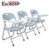 Compact price white reading seminar plastic metal stacking chair weight with arms