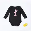 Baby Clothing Baby Black Long Sleeve Cartoon Button Pack Neonatal Climbing Triangle Harmonized Clothes