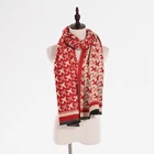 Custom small airplane pattern printed women scarf double design acrylic pashmina shawl scarf