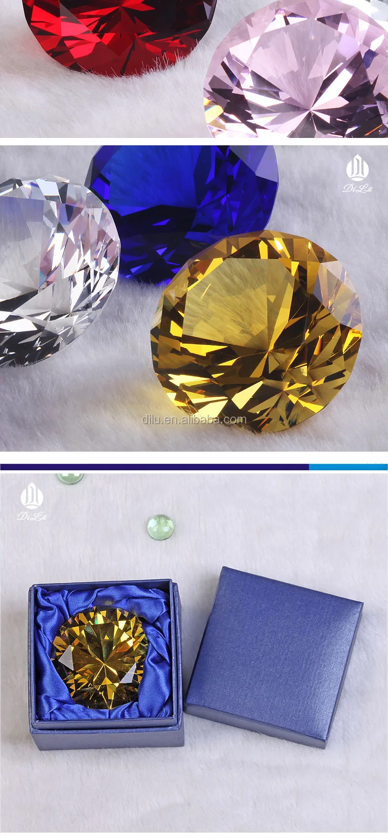 beauty golden blue red purple color crystal gift glass customer logo crystal diamond