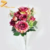 High quality wholesale colorful artificial rose flowers plastic wedding decoration preserved fake flower