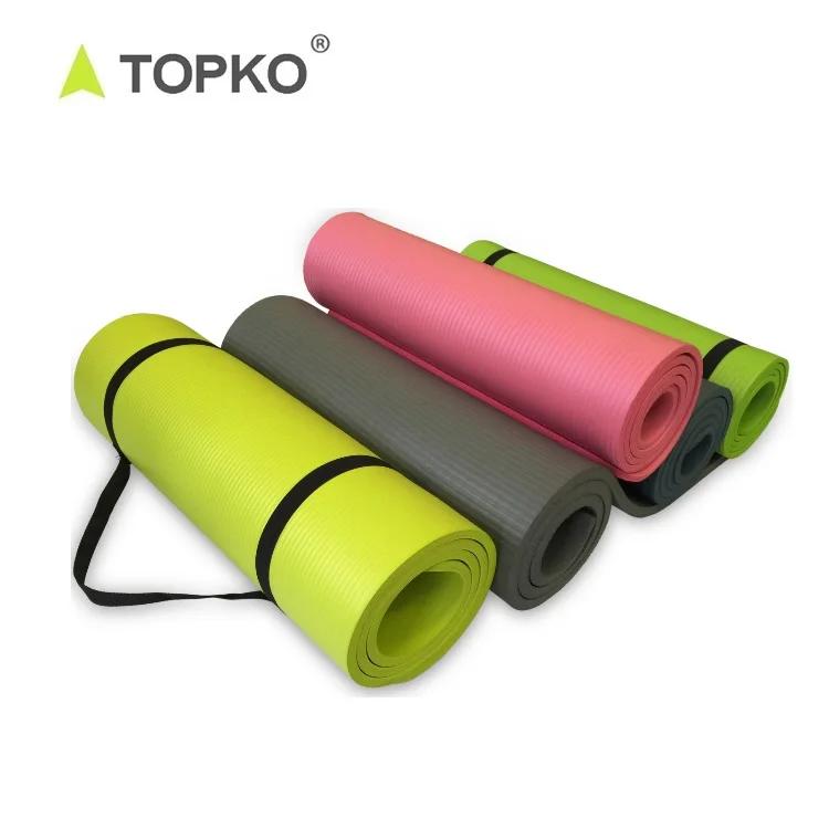 

TOPKO private label non slip thick nbr estera de yoga mat 10mm high density fitness exercise eco friendly anti slip mat, Various colors available