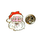 personalized custom metal Santa Claus lapel pin badge epola lapel pin