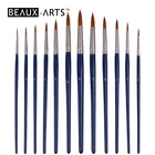 Round Synthetic Hair and Silver Copper Brass Ferrule Artist Acrylic and Watercolor Brush