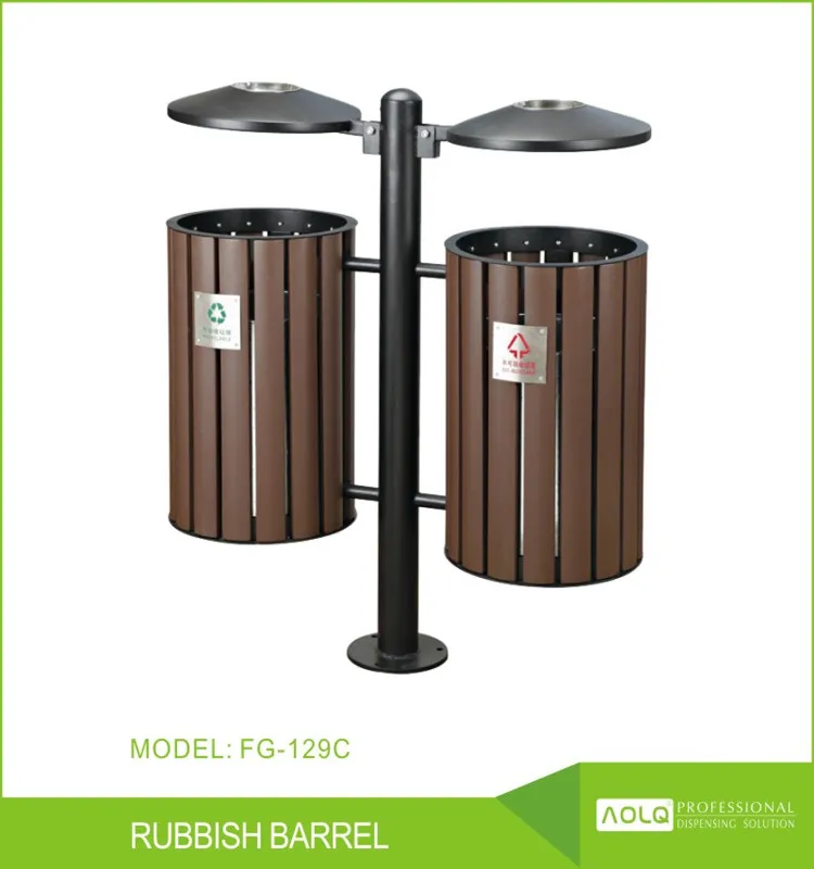 Commercial Metal Trash Bin Outdoor Waste Bin With Ashtray Buy Outdoor