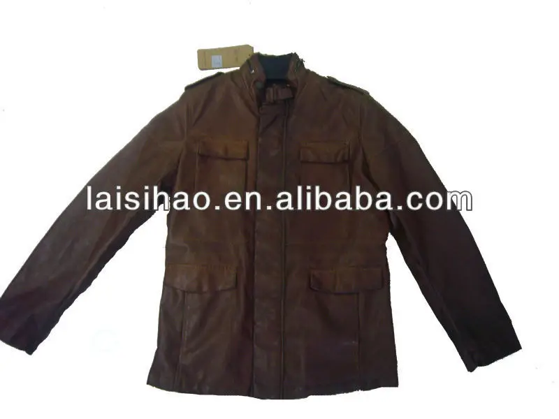 2013 marrone moda a buon mercato in pelle uomo giacca