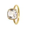 925 sterling silver Gemstone Crystal Quartz Ring Vermeil Gold