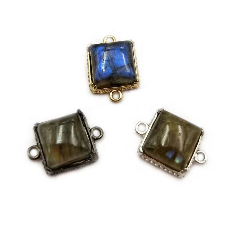 Natural Square Labradorite Gemstone Connector Gold Plated Mounting Blue Gemstone Connectors Pendant Jewelry Finding, Blue colors
Natural Square Labradorite Gemstone Connector Gold Plated Mounting Blue Gemstone Connectors Pendant Jewelry Finding, Blue colors