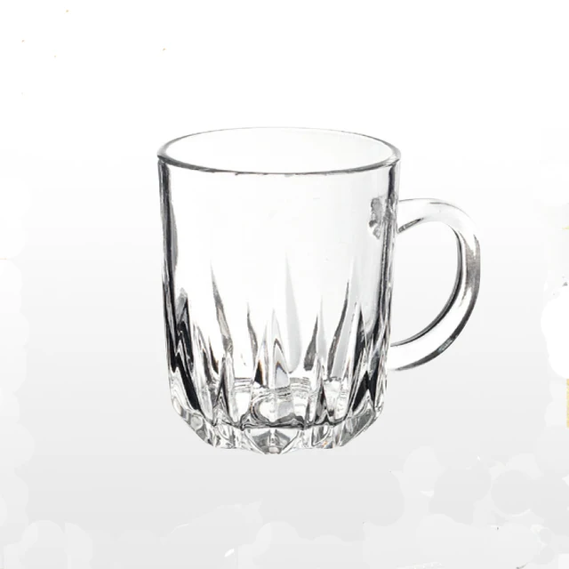 wholesale 8oz glass tea mug with handle glass mug cup