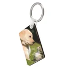 Blank sublimation mdf keychain heart round rectangle square key ring for custom heat transfer printing