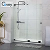 wall to wall bath glass shower cabin sealed tempered simple glass shower room