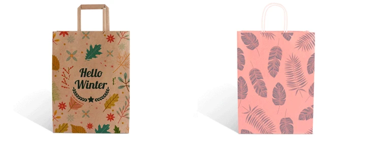 hot sale a3 a4 a5 size fancy brown kraft paper handle shopping