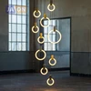 LED Nordic Iron Glass T9 Ring DIY LED Lamp LED Light.Pendant Lights.Pendant Lamp.Pendant light For Dinning Room Foyer Bedroom