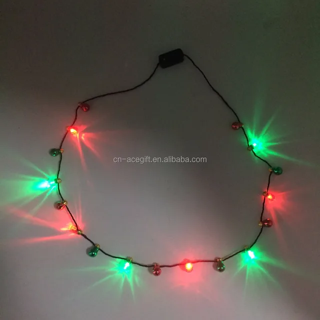 classic retro light up holiday flashing necklace