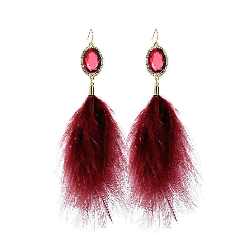 ed01746c Fashion Trend Long Exaggerated Ruby Crystal Red Feather Pendant Gold-plated Earring Hook
ed01746c Fashion Trend Long Exaggerated Ruby Crystal Red Feather Pendant Gold-plated Earring Hook