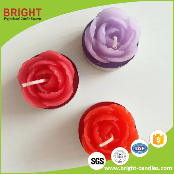 luxury unscented tea light gift flower shape floating candle 6