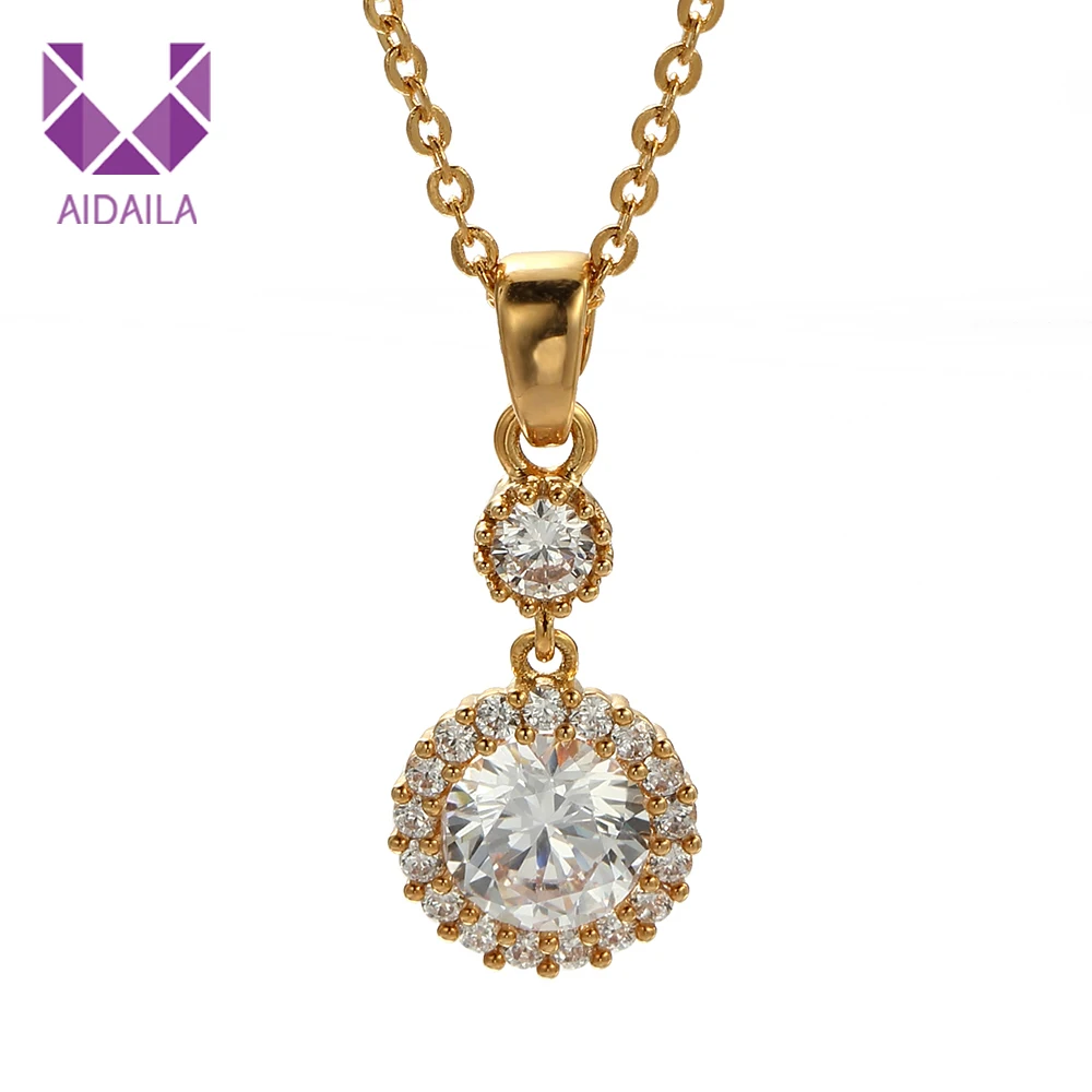 AIDAILA Vintage Jewelry Ladies 18K Gold Plated Round Zircon Diamond Necklace, Gold color
AIDAILA Vintage Jewelry Ladies 18K Gold Plated Round Zircon Diamond Necklace, Gold color