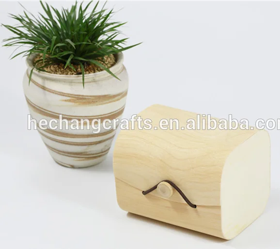 handmade unfinished round birch wood gift box