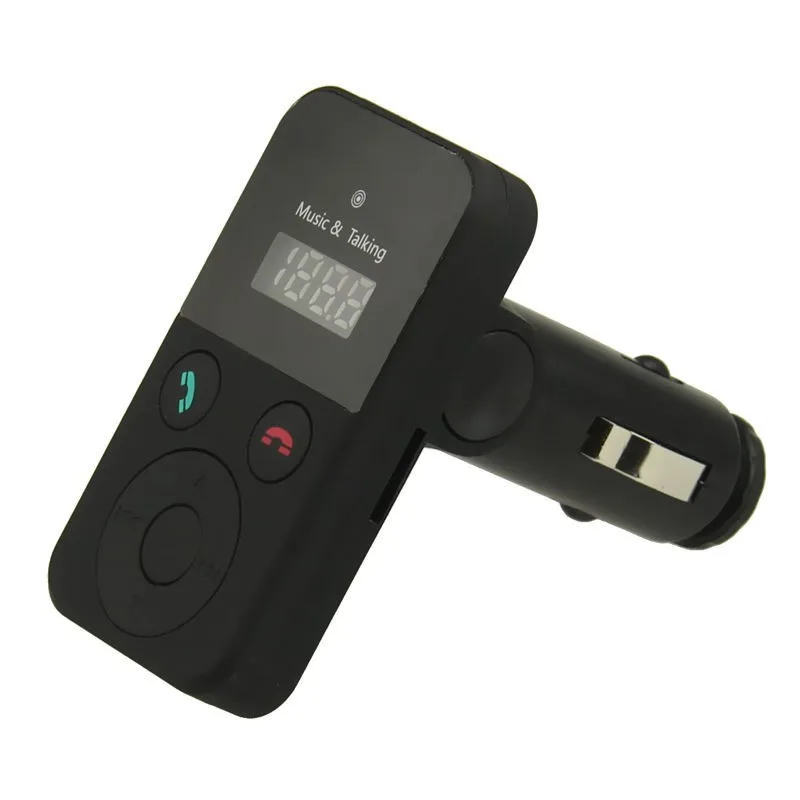 10pcs/lot Universal Bluetooth Car Kit MP3 Player FM Transmitter USB SD Charger Handsfree Car Kit for Call Answering