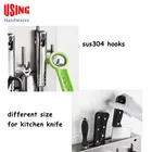 Kitchen accessory stainless steel kitchen hanging rack with knife holders