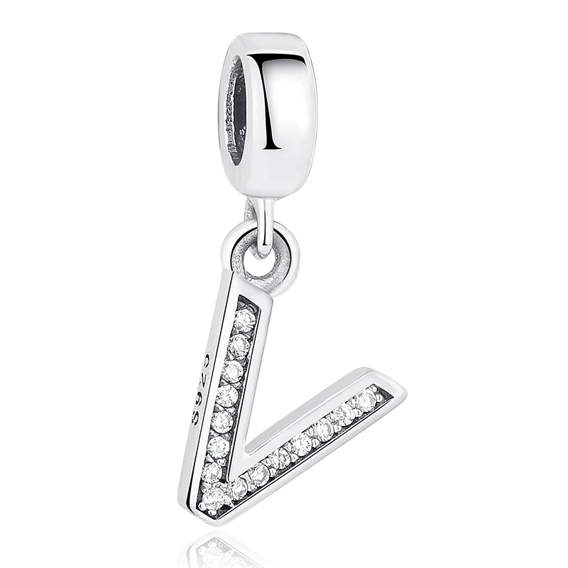 China Manufacturer 925 Sterling Silver Pendant WIth White CZ Letter V Charm Beads For Bracelets DIY Jewelry
China Manufacturer 925 Sterling Silver Pendant WIth White CZ Letter V Charm Beads For Bracelets DIY Jewelry